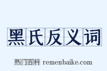 黑氏反义词是什么意思的图片